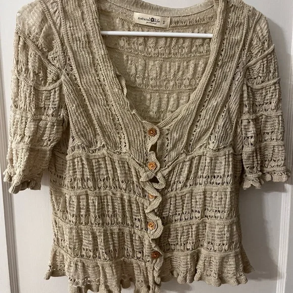 Natural Life Women's Beige Knit Blouse - Picture 6 of 8